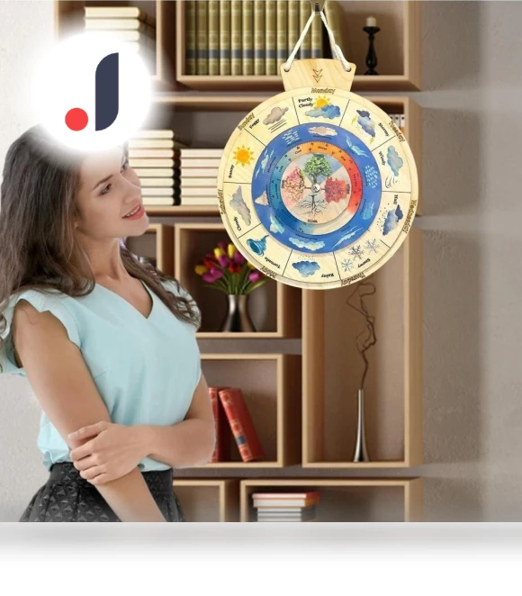 Touch Board Weather Calendar Pendant — Educational Timepieces, Factory Discount Outlet
