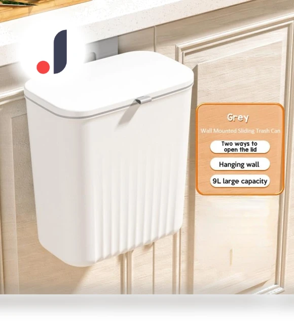 Wall-mounted trash bin 9L for kitchen cabinet storage — Kitchen Cans, Dongfang HOME C