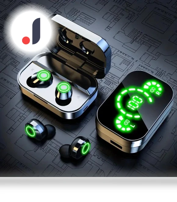 Wireless Earbuds with LED Display — Wearable Accessories, Junmaocun
