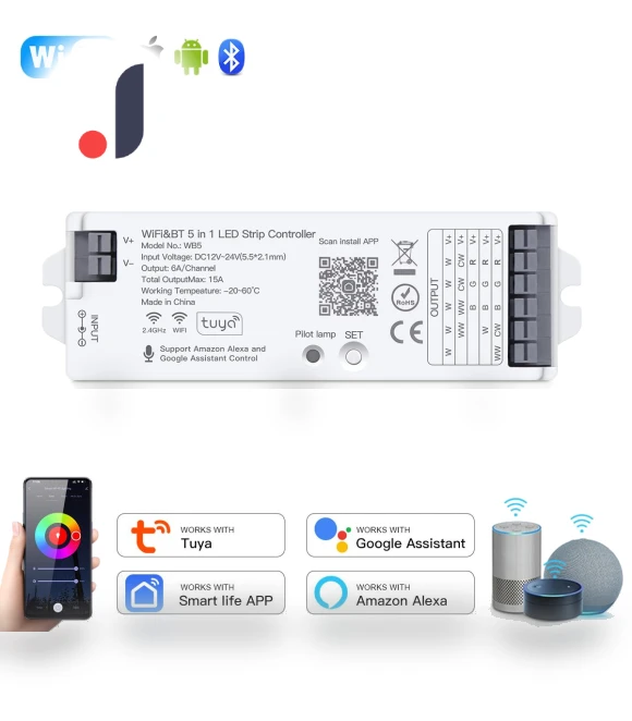 5-in-1 Smart LED Dimmer Controller — Smart Home Hubs & Controllers, AIMINGTE Light Accessories