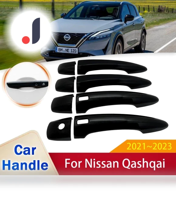 Glossy Black Smart Door Handle — Chrome Trim & Accessories