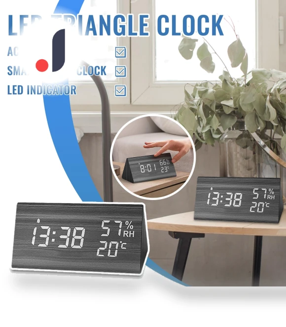 Smart LED Wooden Alarm Clock — Clocks, Factory Discount Outlet