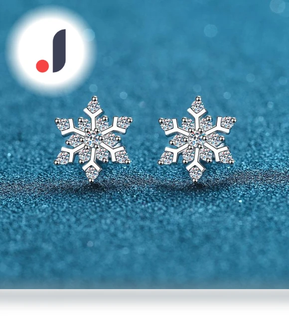 Smart Sensual Silver Earrings with Snowflake — Smart Jewelry, ANENJERY Bijouterie