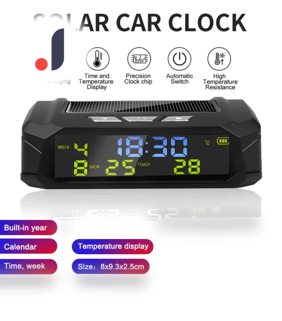 Solar Charging USB Car Clock — Clock, Auto Accessories Home