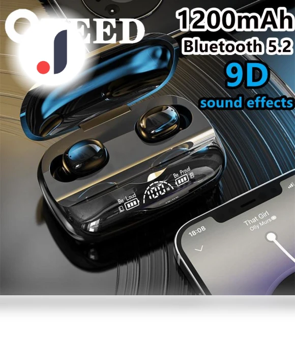 Wireless Bluetooth Headset with Power Display — Headsets, QUEED