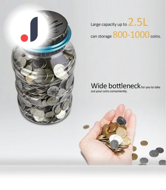 Portable LCD Display Smart Electronic Digital Coin Counting Piggy Bank — Savings & Piggy Banks, Simple and warm