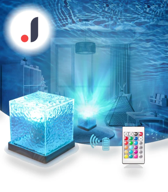 Portable Table Lamp with RGB Crystals — Night Lights, Binchi Lighting Appliances