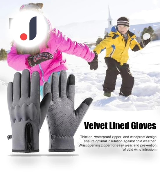 Winter Windproof Gloves with Touchscreen Fingers and Velvet Lining — Gloves, Phone Needs
