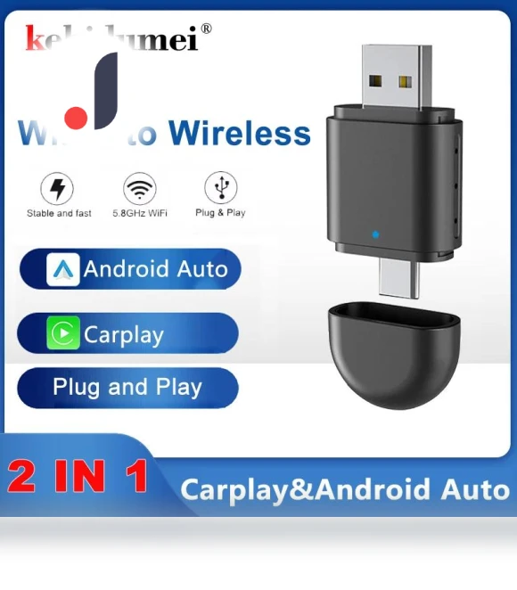 Carplay 2-in-1 Adapter with Dual USB and Type-C Ports — Phone Accessories, A Auto Parts Mall
