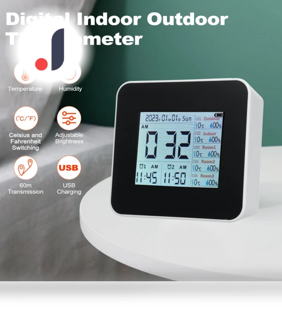 Digital Hygrometer with 5 Remote Sensors — Hygrometers, TOMTOP JMS