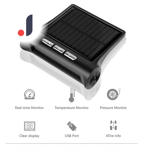 Digital Solar Car TPMS with 4 Sensors — TPMS Sensor Replacements, A Auto Parts Mall