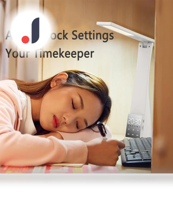 Multifunctional Desk Lamp with Bluetooth Speaker — Alarm, The Home Vault