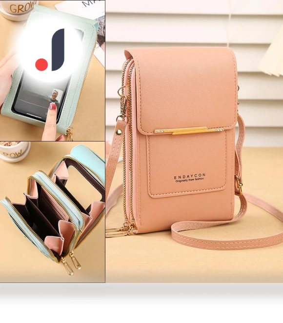 Touchscreen Lock Cell Phone Bag — Crossbody, Leather bag