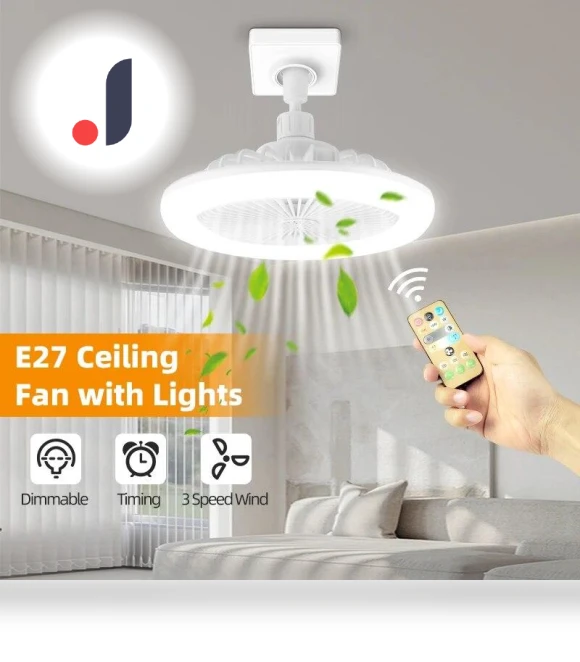 Silent Ceiling Fan with Remote Control Lamp — Ceiling Fan Lighting Solutions, E-homekit