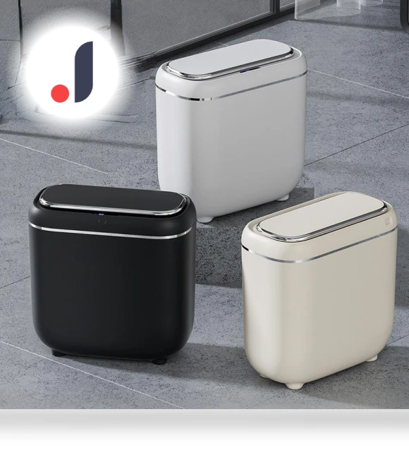 Smart Sensor Trash Can with Display — Kitchen Cans, Simple and warm