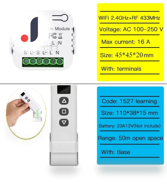 Smart WiFi Curtain Roller Shutter Switch Module — Smart Home Modules, Build My Home