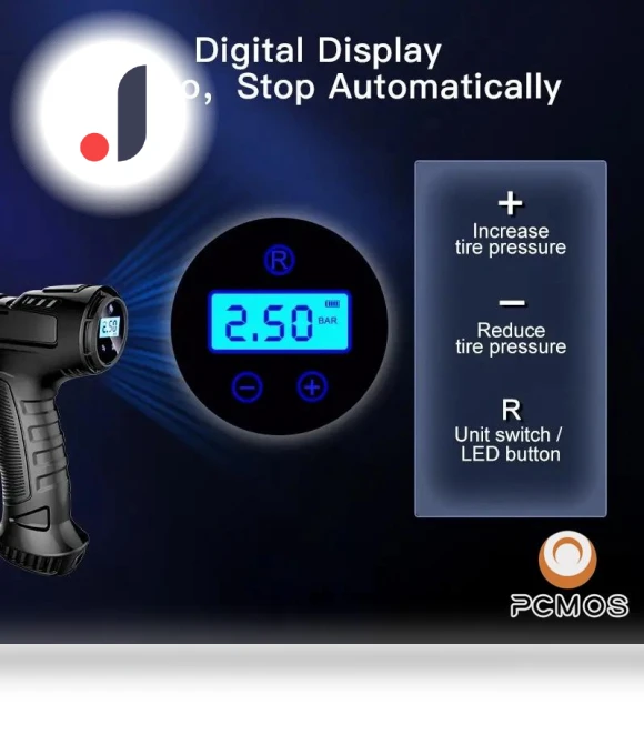 Wireless Charging Handheld Tire Inflation Pump — Tire Inflation Solutions, A Auto Parts Mall