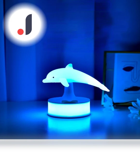 3D Dolphin Colorful Small Night Light — Night Lights, Cosy Homes