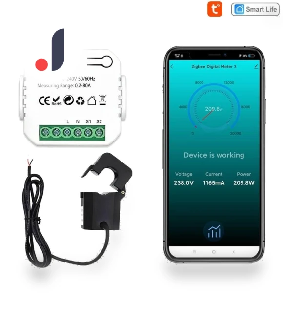 Energy Meter with Current Transformer Clamp — Energy Measurement Tools, White Dream