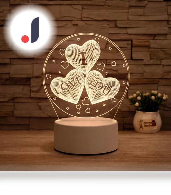 Magnetic 3D Multicolor Acrylic Touch Sensor LED Night Light — Night Lights, Zhou Yajin