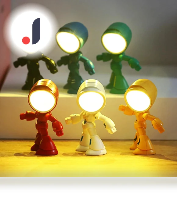 Mini Desk Lamp with Cute Robot Hero Design — Study & Desk Lighting, Cosy Homes