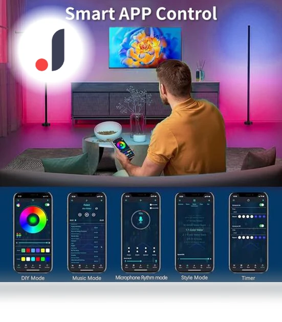 Smart Corner Floor Lamp RGB — Standing Lights, Home Kits