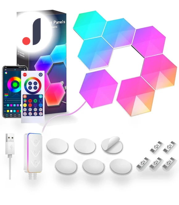 Smart LED Hexagon Wall Sconces RGBIC — Wall Lighting, Gift World