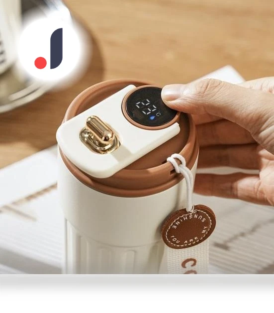 Smart Vacuum Coffee Mug with Temperature Display — Beverage Warmers, Kitchen artifact