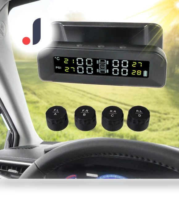 Solar Powered Smart Car Digital TPMS with 4 External Sensors — TPMS Sensor Replacements, LEEPEE Automotive Parts