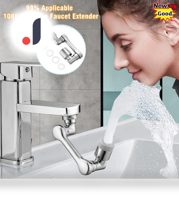 Universal 1080° Rotating Faucet Extender Robotic Arm Splash Guard — Escutcheons, Household supplies MH