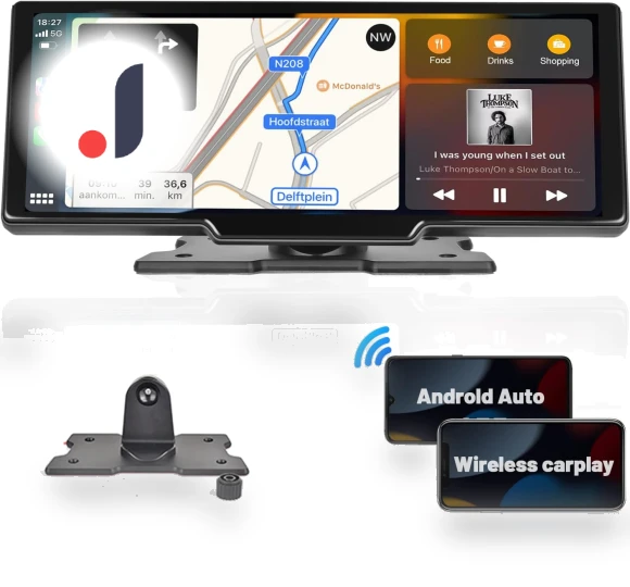 Wireless Car Stereo System with CarPlay, Bluetooth, and 9.3-inch Touchscreen — Stereo Receivers, Reakosound