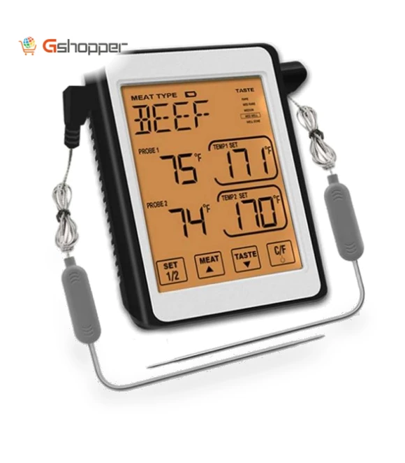 Dual Probe Color Screen Smart Alarm Grill Kitchen Thermometer — Grill Thermometers