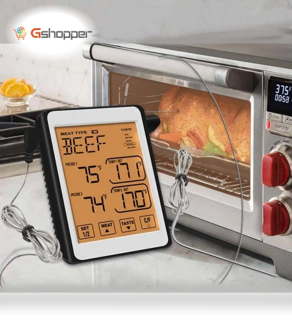 Dual Probe Color Screen Smart Alarm Grill Kitchen Thermometer — Grill Thermometers