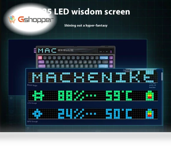 KT68 Smart Screen Wireless Bluetooth Gaming Keyboard — Gaming Keyboards, Youpin