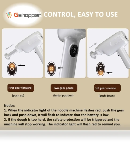 Rechargeable Smart Noodle Press with 6 Molds — Electric Pasta Makers