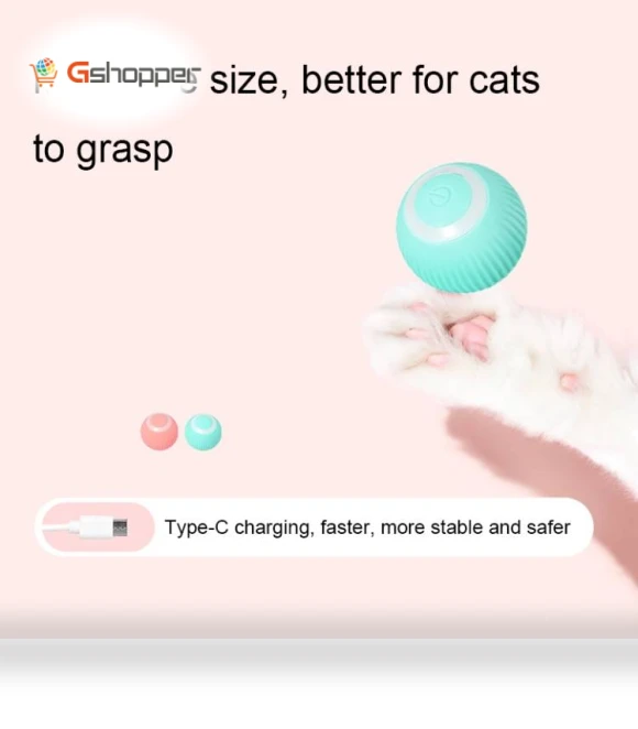 Smart Gravity Teaser Cat Rolling Ball - Teeth Resistant Cat Toy — Cat Playthings