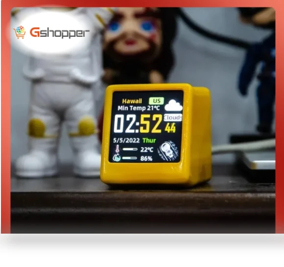 Portable Smart WiFi Weather Station with Temperature, Humidity, Time, and Alarm Clock — Weather Monitoring Clocks