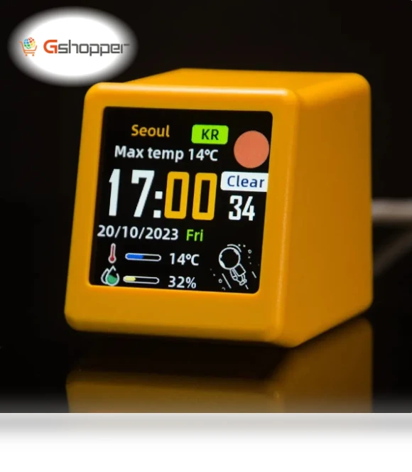 Portable Smart WiFi Weather Station with Temperature, Humidity, Time, and Alarm Clock — Weather Monitoring Clocks