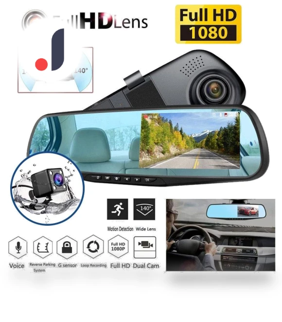 4.3-inch 1080P HD Dual Lens G-Sensor 170° Rearview Mirror Car Dash Cam — Rearview Cameras for Cars, Jessica Miya