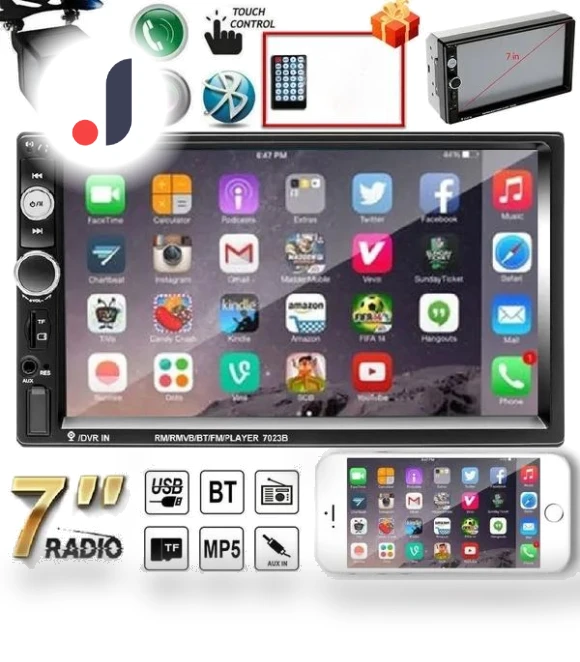 7-inch HD Bluetooth Touchscreen Double DIN Car Stereo Radio MP5 Player — Stereo Receivers, Cars Auto Home