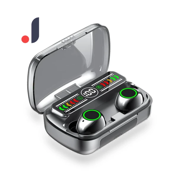 Bluetooth 5.0 TWS Headset with Digital Display — On-Ear Headphones, Junmaocun
