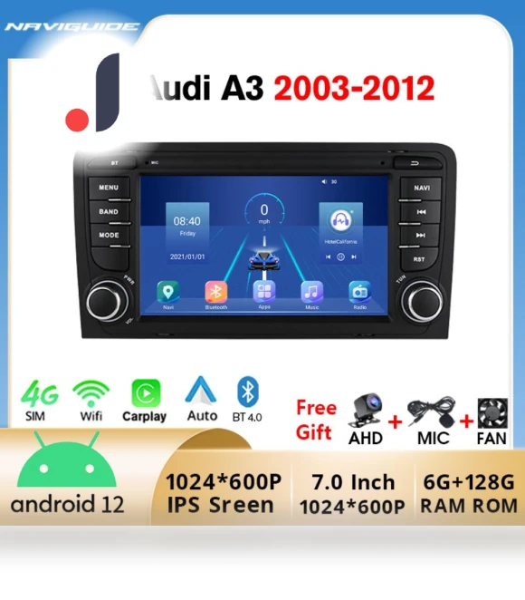 Car Radio with Wireless Carplay Android Auto — Stereo Receivers, NAVIGUIDE Car Life