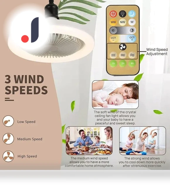 Ceiling Fan with LED Light and Remote Control — Ceiling Fans, Factory Discount Outlet