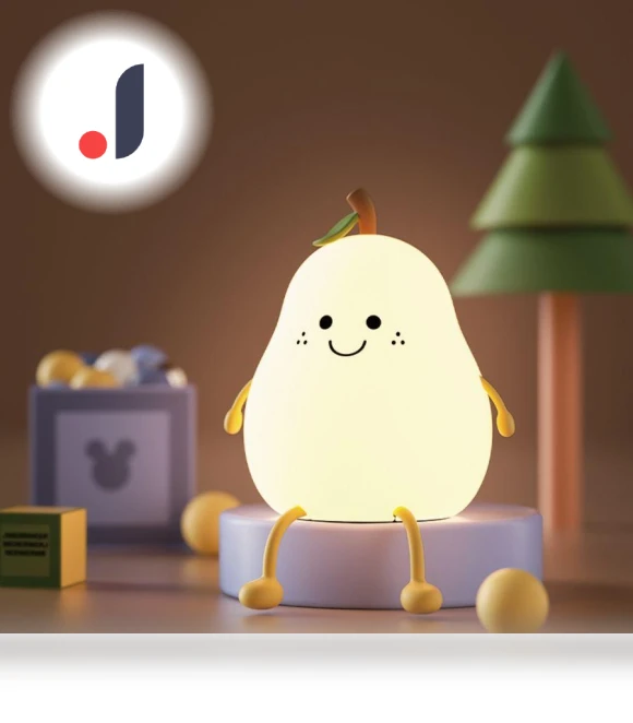 LED Silicone Night Light in Pear Shape — Night Lights, Happy World Electronics
