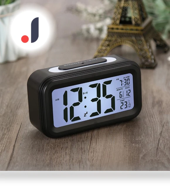 Multifunctional Digital Alarm Clock with LED Backlight — Clocks, TOP HOME