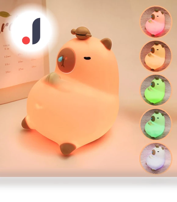 Night Light with Capybara and Bear Design — Night Lights, Happy World Electronics