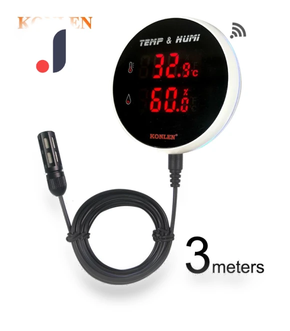 Temperature and Humidity Sensor with External Probe — Home Climate Control, Super Featured