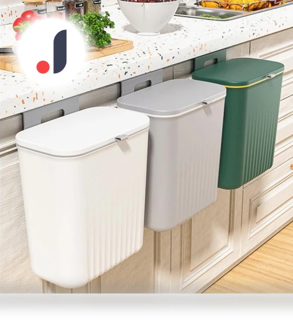 Wall-mounted trash bin 9L for kitchen cabinet storage — Kitchen Cans, COOKING-MALL