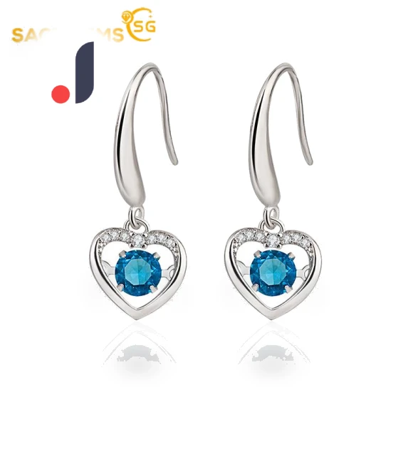 Blue Smart Heart-shaped Earrings — Smart Jewelry, Sace Gems