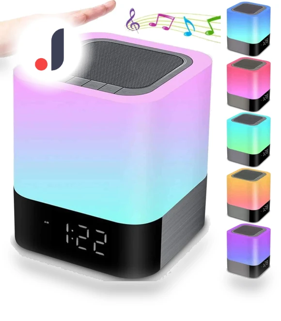 Colorful Bluetooth Speaker with Night Light and Digital Alarm — Alarms & Clocks, Your Warm Home